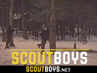 트윈 크 도착 그의 바보 펌핑 옥외 로 성인 gay-scoutboys&period;net